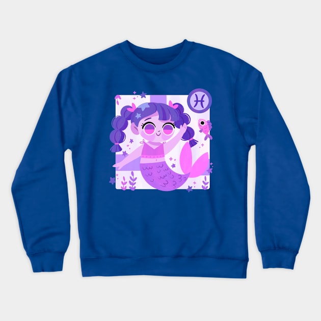 Pisces Mermaid Crewneck Sweatshirt by Lobomaravilha